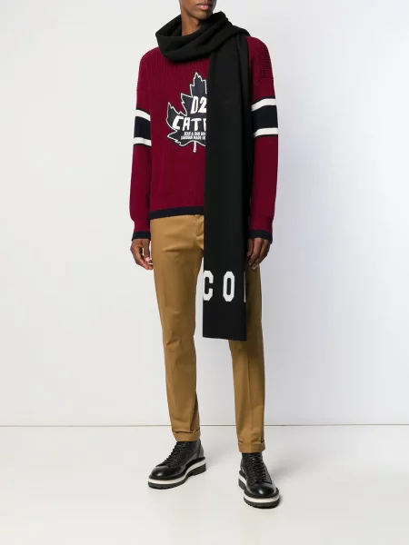Szal Dsquared2 z nadrukiem czarna