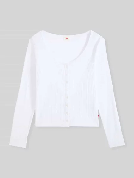 Bluzka z długim rękawem w kroju slim fit z mieszanka bawełny model AUSTEN' Levi's biała