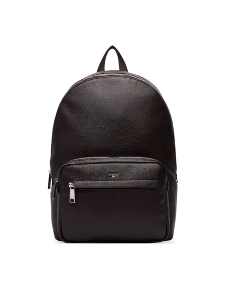BOSS ruksak pánsky z imitácie kože Ray_RP_Backpack hnedá