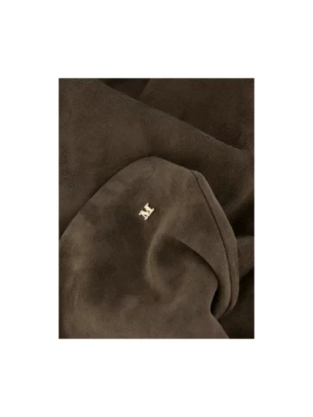 Rękawiczki Max Mara zamszowe brązowe