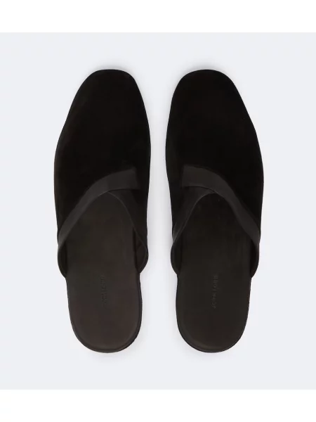 Papuci de casă John Lobb din piele de căprioară negru