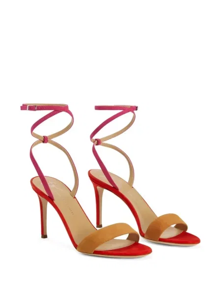 Sandale Giuseppe Zanotti din piele de căprioară roșu