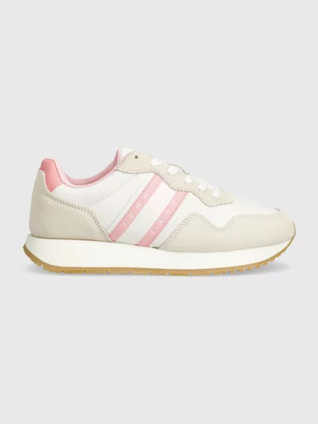 Sneakersy Tommy Jeans zamszowe różowe