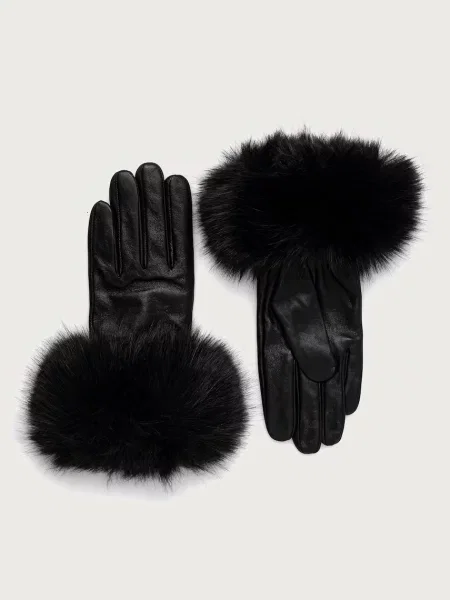 Le Privé rękawiczki skórzane BIJOU GLOVES NOIR czarne