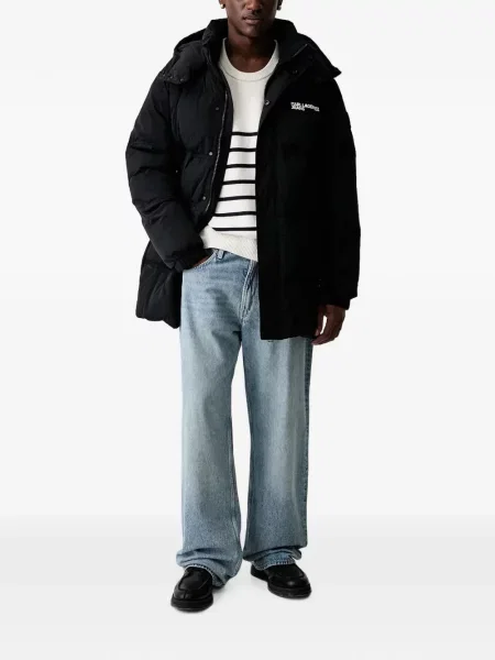 Καπιτονέ τζιν μπουφάν Karl Lagerfeld Jeans με σχέδιο μαύρο