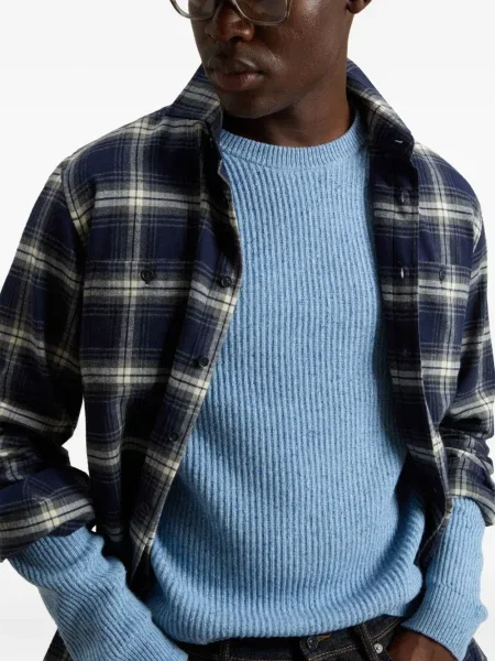 Pulover Woolrich cu decolteu rotund albastru