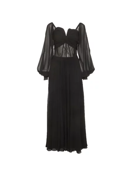 Rochie maxi Julea Domani din dantelă negru