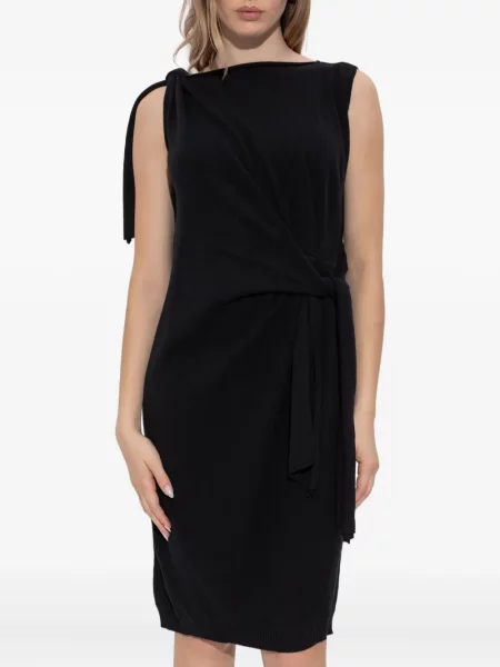 Rochie mini Moschino fără mâneci tricotate de costum negru