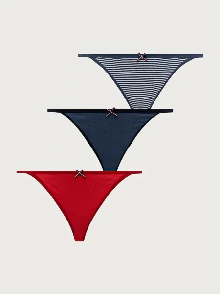 Tommy Hilfiger tanga s bavlnou modré