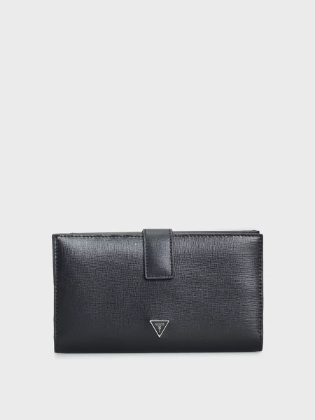 Шкіряний гаманець Guess чорний