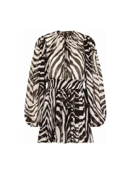 Sukienka Dolce And Gabbana z nadrukiem w zebrę czarna