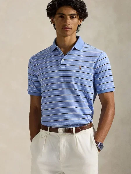 Bombažen polo Polo Ralph Lauren modra