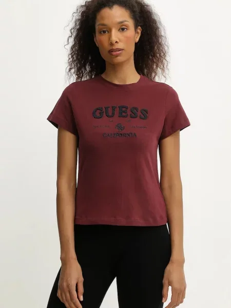 Тениска Guess CELIA дамска бордо