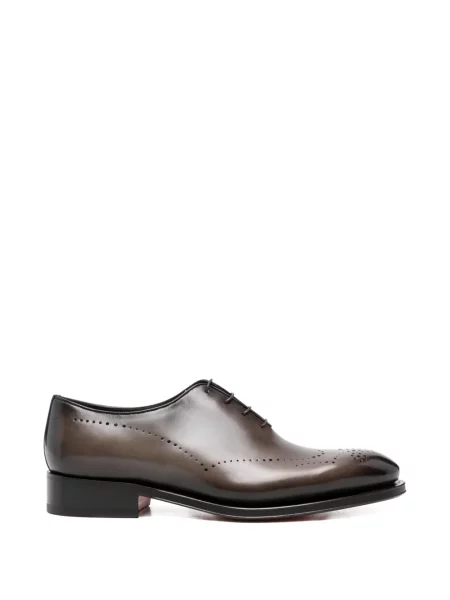 Oxford Santoni din țesătură twill maro