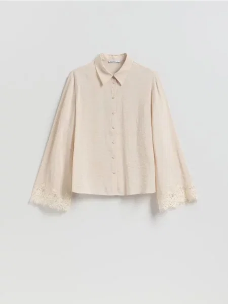 Reserved Cămașă din amestec de modal nude