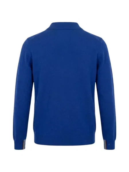 Lung tricou polo Paul Smith din cașmir albastru