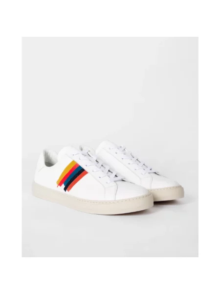 Sneakersy Paul Smith skórzane w paski białe