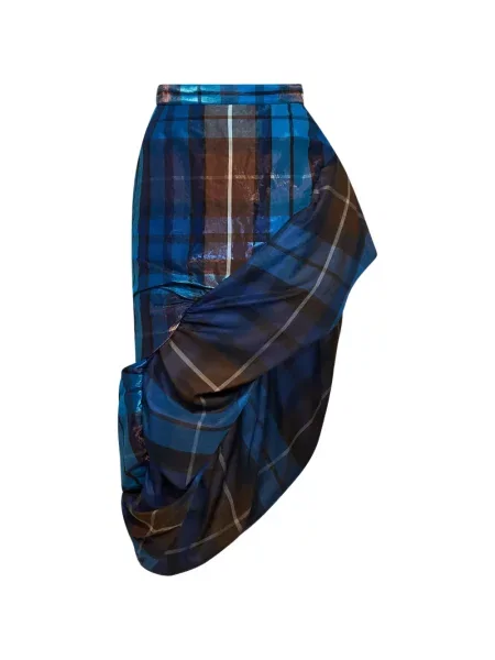 Pledas midi sijonas Vivienne Westwood su raukiniais mėlyna