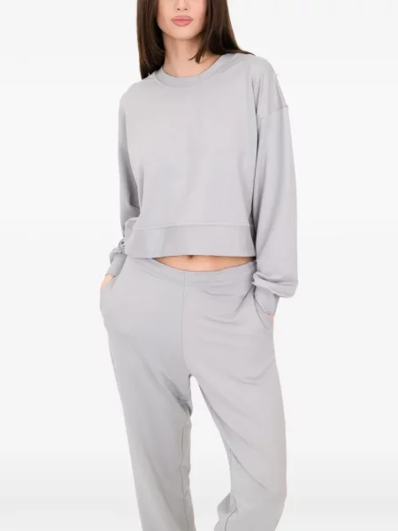 Hanorac crewneck On/off Essentials cu decolteu rotund gri