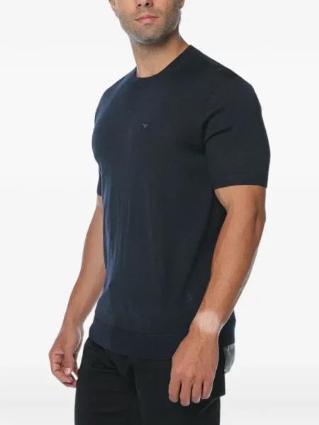 Вълнен пуловер Emporio Armani синьо