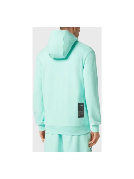 Bluza z kapturem Plein Sport z kapturem w tygrysie prążki zielona