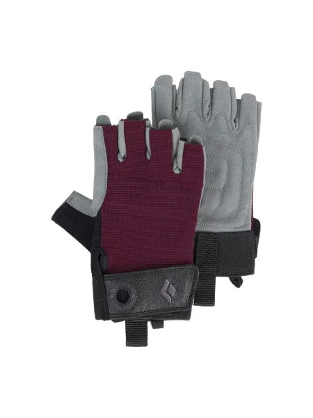 Női hegymászó kesztyű Black Diamond Crag Half-Finger piros Méret: XS fekete