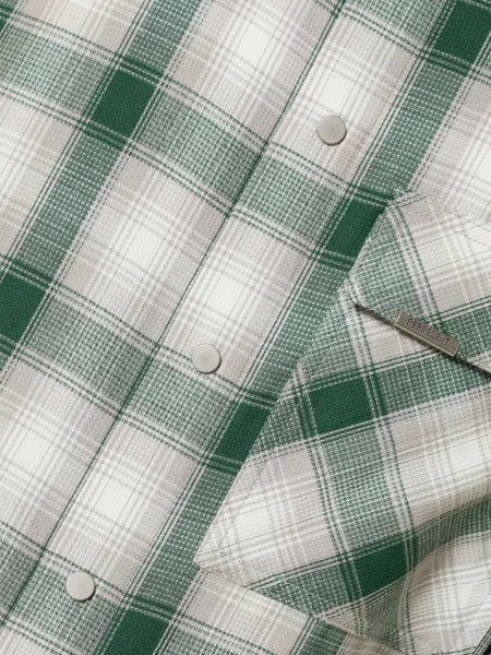 Represent Flanelová Košile Comfort Fit tmavě zelená / šedá bílá