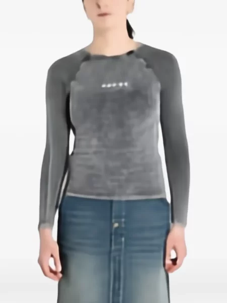 Lung tricou Guess gri