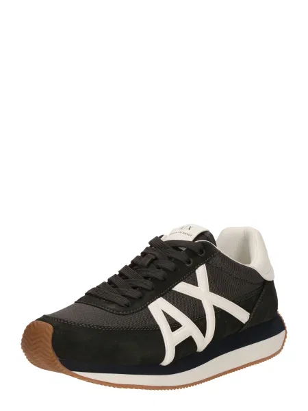 Armani Exchange Sneakers cu adaos de piele alb