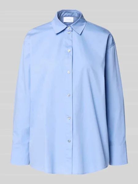 Koszula z popeliny o kroju oversize Style Icon Collection błękitna