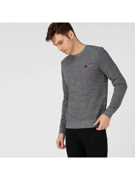 Lacoste Sweter Dzianinowy szary