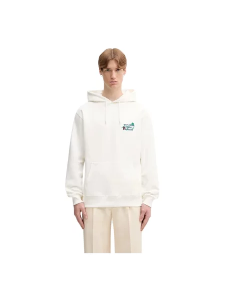 Drôle de Monsieur bluza z kapturem Vine Embroidered Slogan beżowa