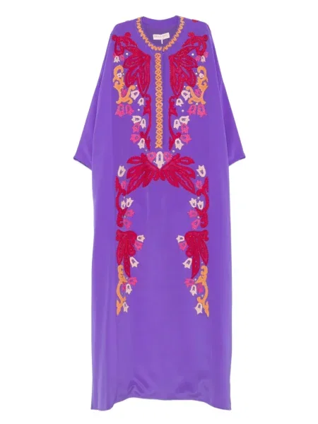 Rochie maxi Pucci cu broderie de mătase de costum violet