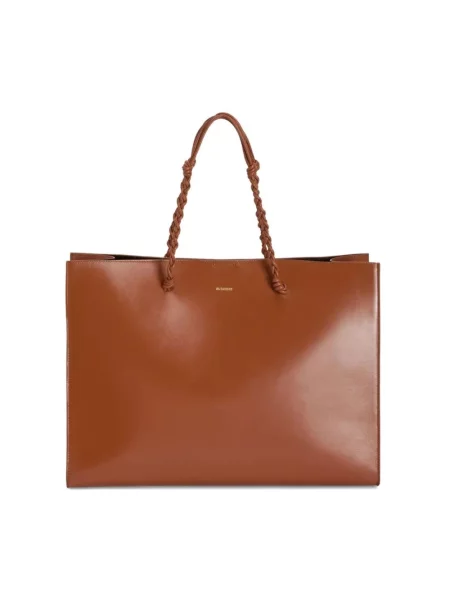 Shopperka Jil Sander skórzana brązowa