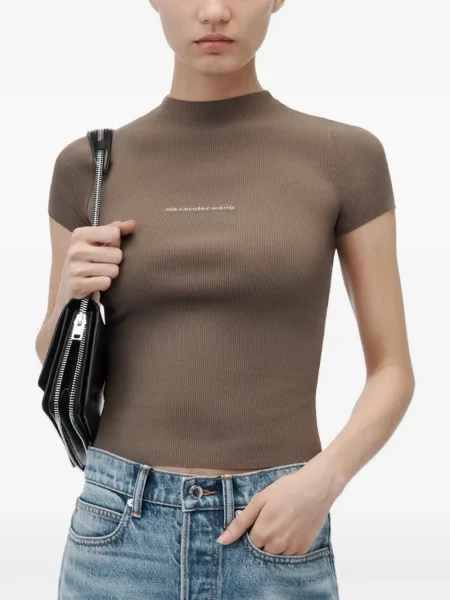 Top Alexander Wang tricotate cu autograf maro