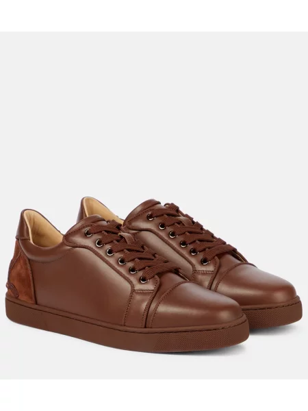 Sneakerși Christian Louboutin din piele maro