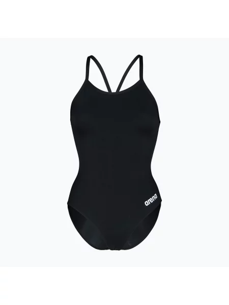 Costum de baie întreg pentru femei Arena Team Light Drop Solid black/white alb