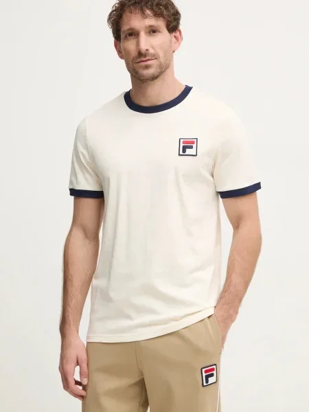 Тениска Fila с десен бежово