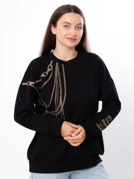 Світшот Носи своє бавовна/поліестер чорний