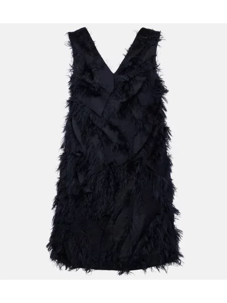 Rochie Brunello Cucinelli cu franjuri albastru