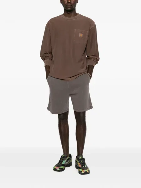 Μπλούζα Carhartt Wip τσέπες patch με αυτόγραφο καφέ
