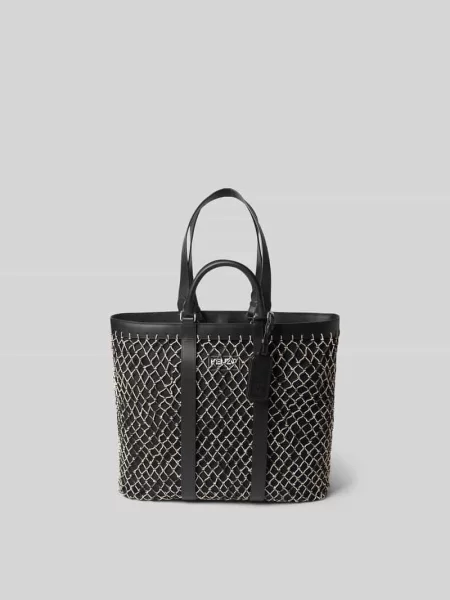 Torba shopper z czystej bawełny Kenzo czarna