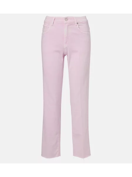 Proste jeansy 7 For All Mankind różowe