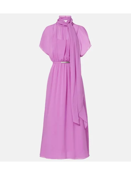 Svilena odgovarati maksi haljina Max Mara ružičasta