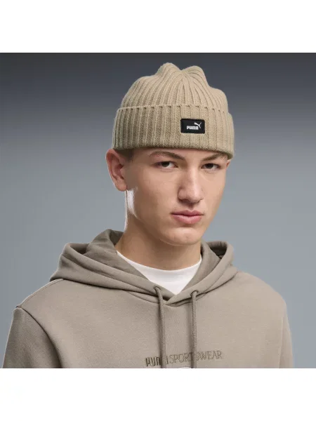 PUMA Prążkowana czapka beanie Essentials Akcesoria OSFA beżowy