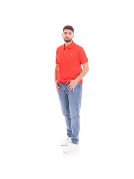 Koszulka polo Lacoste z krótkim rękawem czerwona