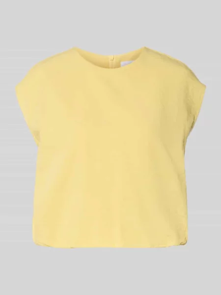 Bluzka z okrągłym dekoltem i krótkimi rękawami Jake*s Collection żółta