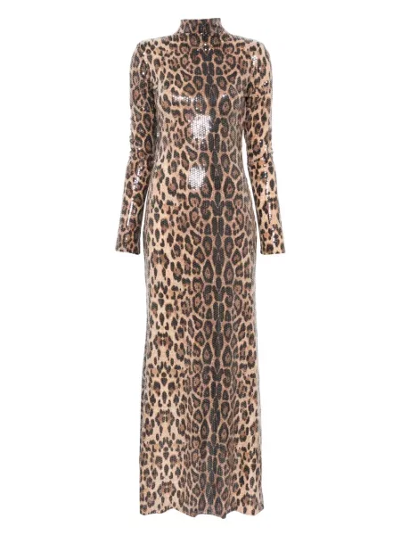 Rochie Atu Body Couture cu imagine cu model leopard de costum maro