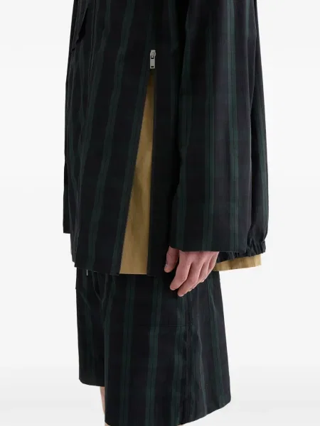 Geacă Jil Sander în carouri cu imagine negru