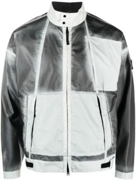 Geacă de vânt Stone Island cu strasuri gri